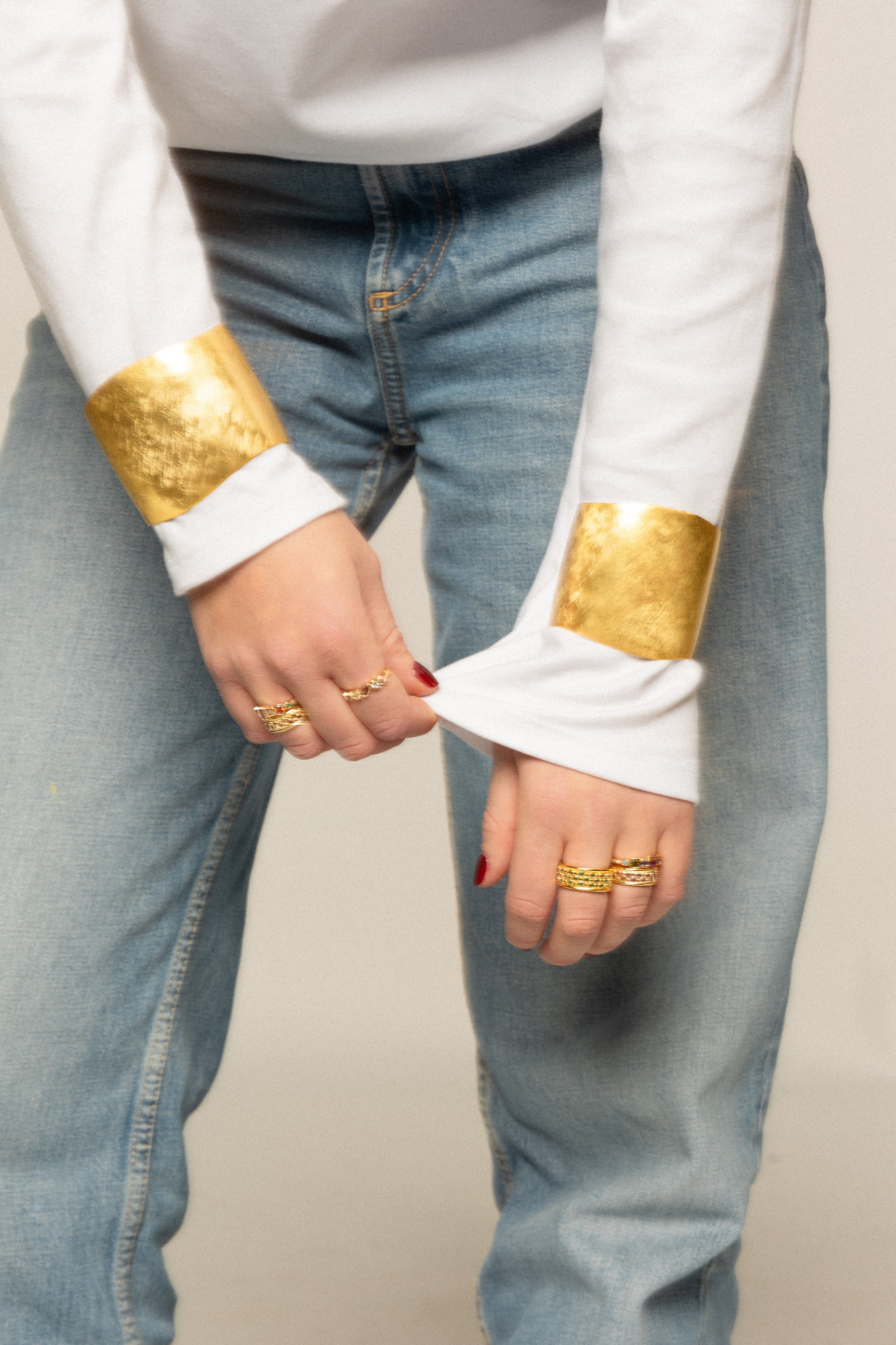 Bracciale Fascia Zigrinato Oro