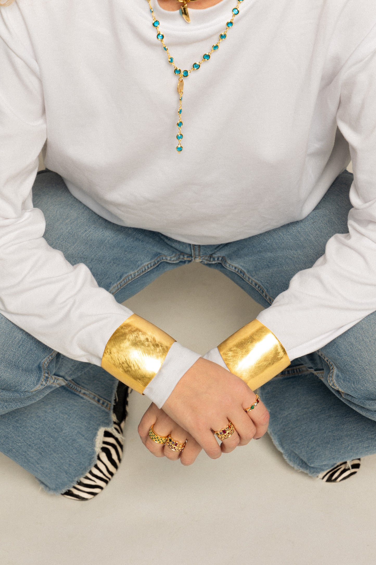 Bracciale Fascia Zigrinato Oro