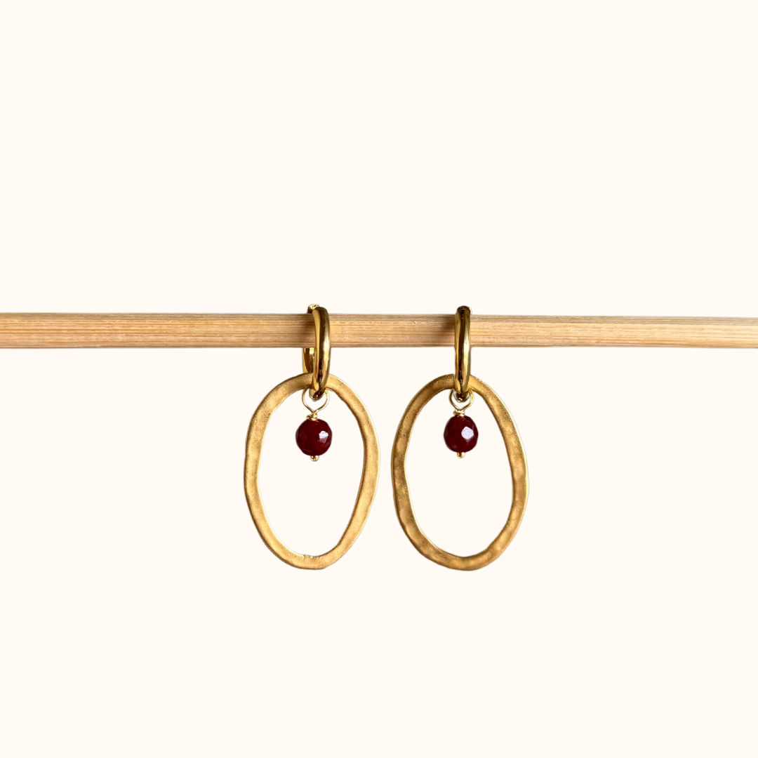 Compound Earrings with Oval