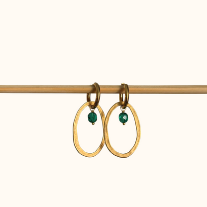 Compound Earrings with Oval