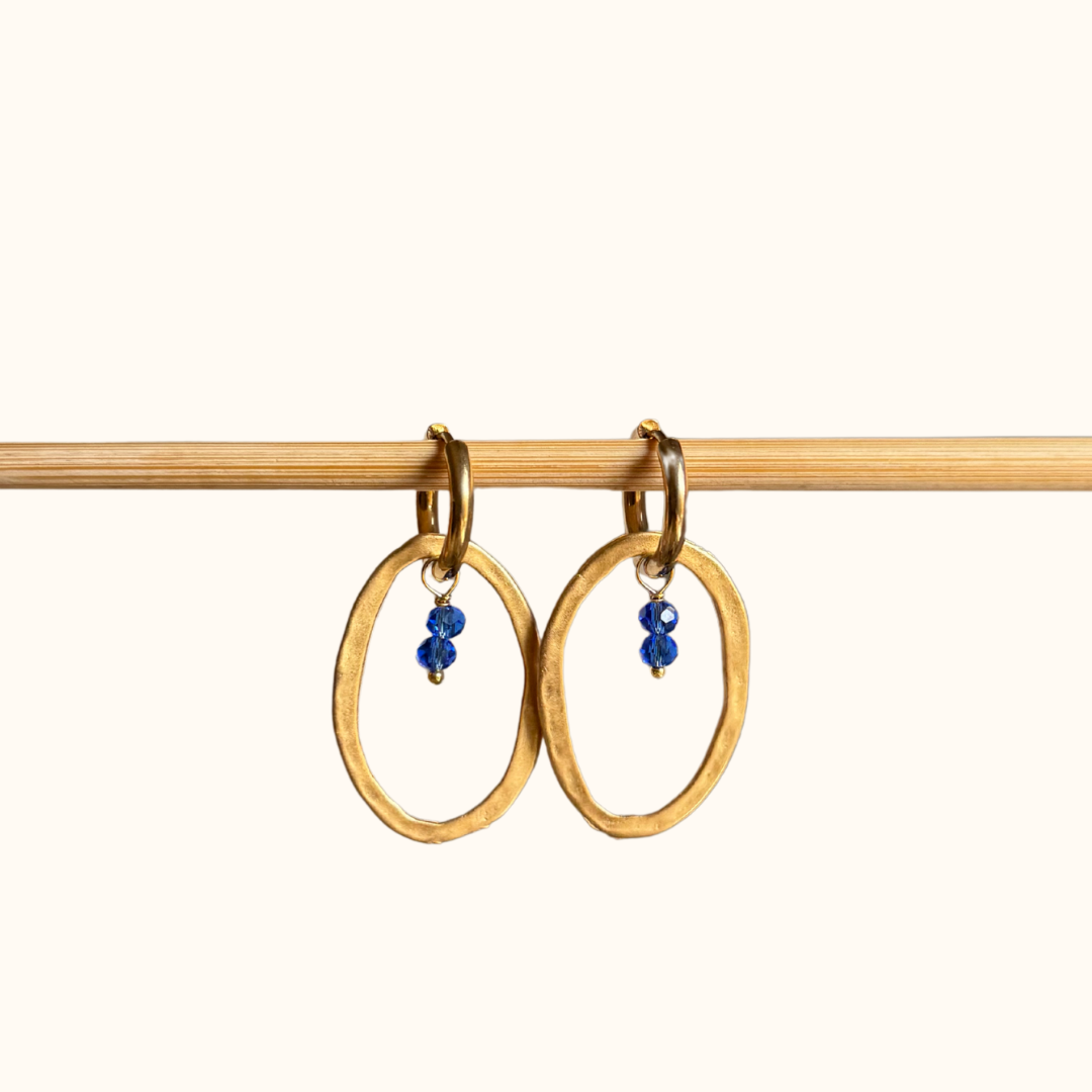 Compound Earrings with Oval