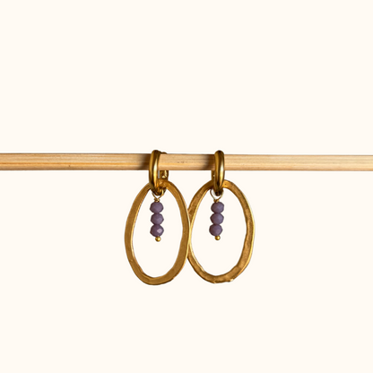 Compound Earrings with Oval
