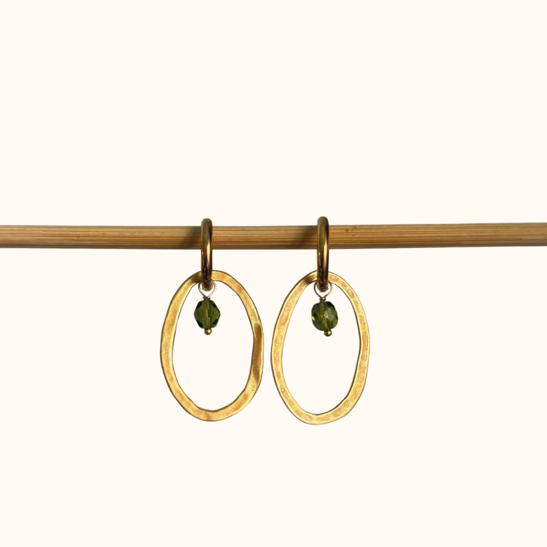 Compound Earrings with Oval