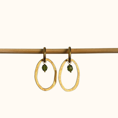 Compound Earrings with Oval